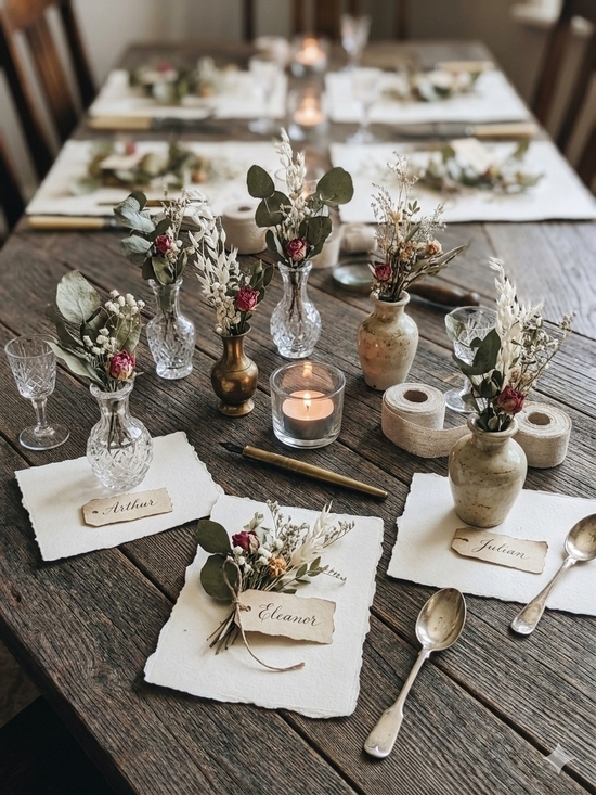 Rustic Pink and Green Faux Dried Bouquet by - Picture 11 of 11